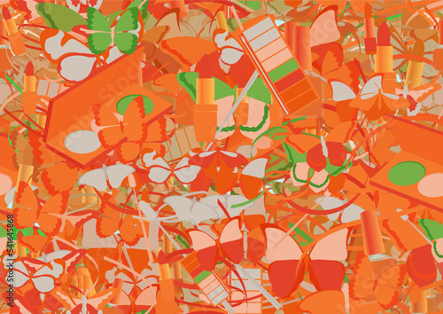 Background pattern abstract seamless design texture. Theme is about gorgeous, tones, pomatum, striped fabric, design, repeat, art, summer, Red Admiral, spring, exotic, wild, narrow goods