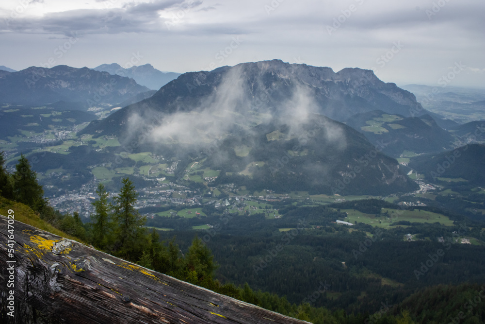 Viewing point at The Eagle's Nest in Germany. View of the German mountains.