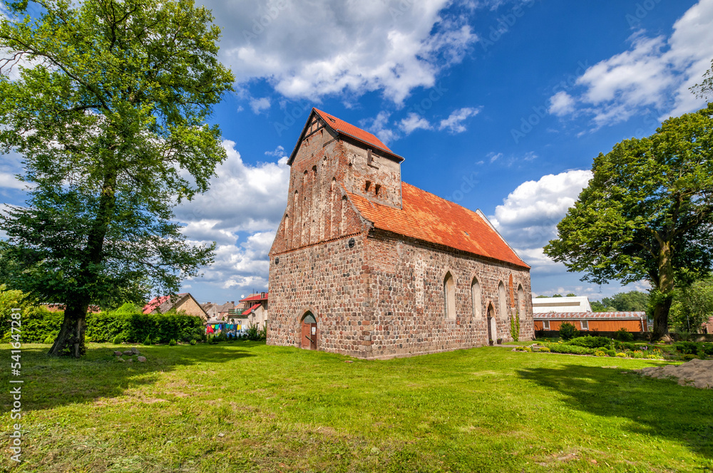 Catholic church St. Antoni of Padua in Buk, West Pomeranian voivodeship, Poland.The church was erected in the 13th century from a granite square in the Romanesque style.