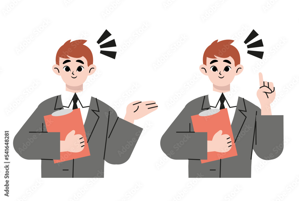 Men with clipboard. Vector concept illustration. Isolated on white background Men with clipboard. Vector concept illustration. Isolated on white background