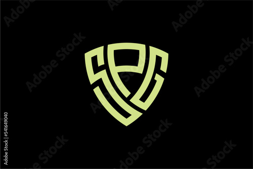 SPG creative letter shield logo design vector icon illustration photo