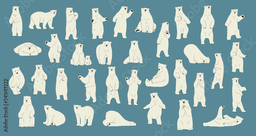 polar bear cute collection 1, vector illutration