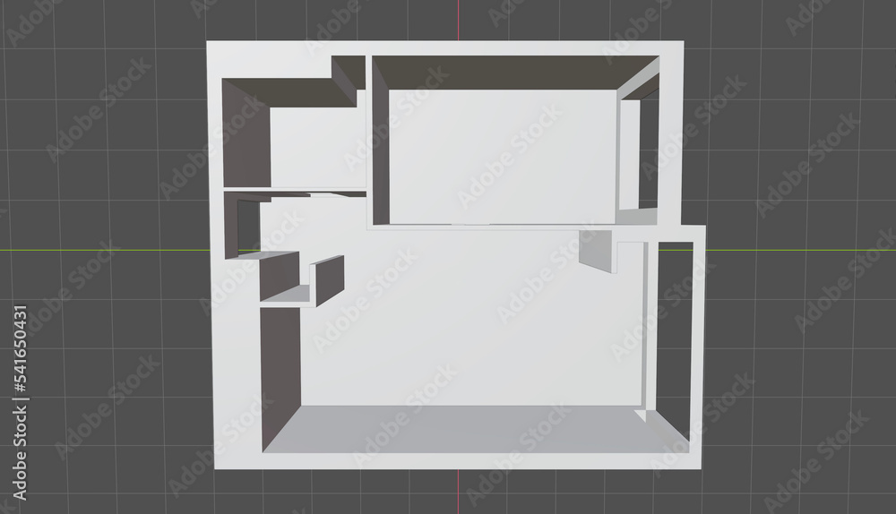 3D visualization of the apartment plan in a professional program 3D visualization of the apartment plan in a professional program