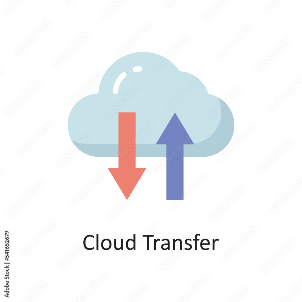 Cloud Transfer Vector Flat Icon Design illustration. Cloud Computing Symbol on White background EPS 10 File Cloud Transfer Vector Flat Icon Design illustration. Cloud Computing Symbol on White background EPS 10 File