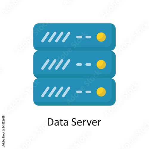 Data Server Vector  Flat Icon Design illustration. Cloud Computing Symbol on White background EPS 10 File