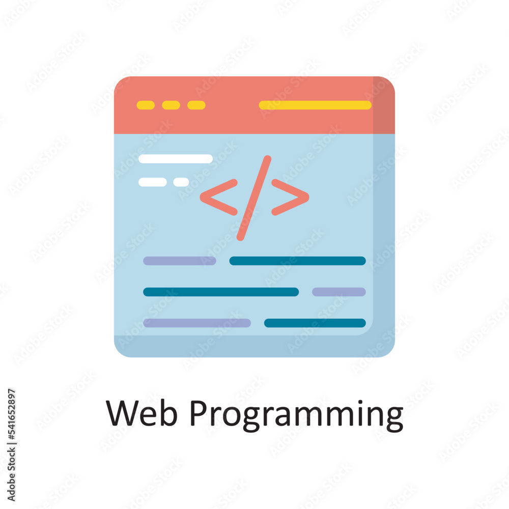 Web Programming Vector Flat Icon Design illustration. Cloud Computing Symbol on White background EPS 10 File Web Programming Vector Flat Icon Design illustration. Cloud Computing Symbol on White background EPS 10 File