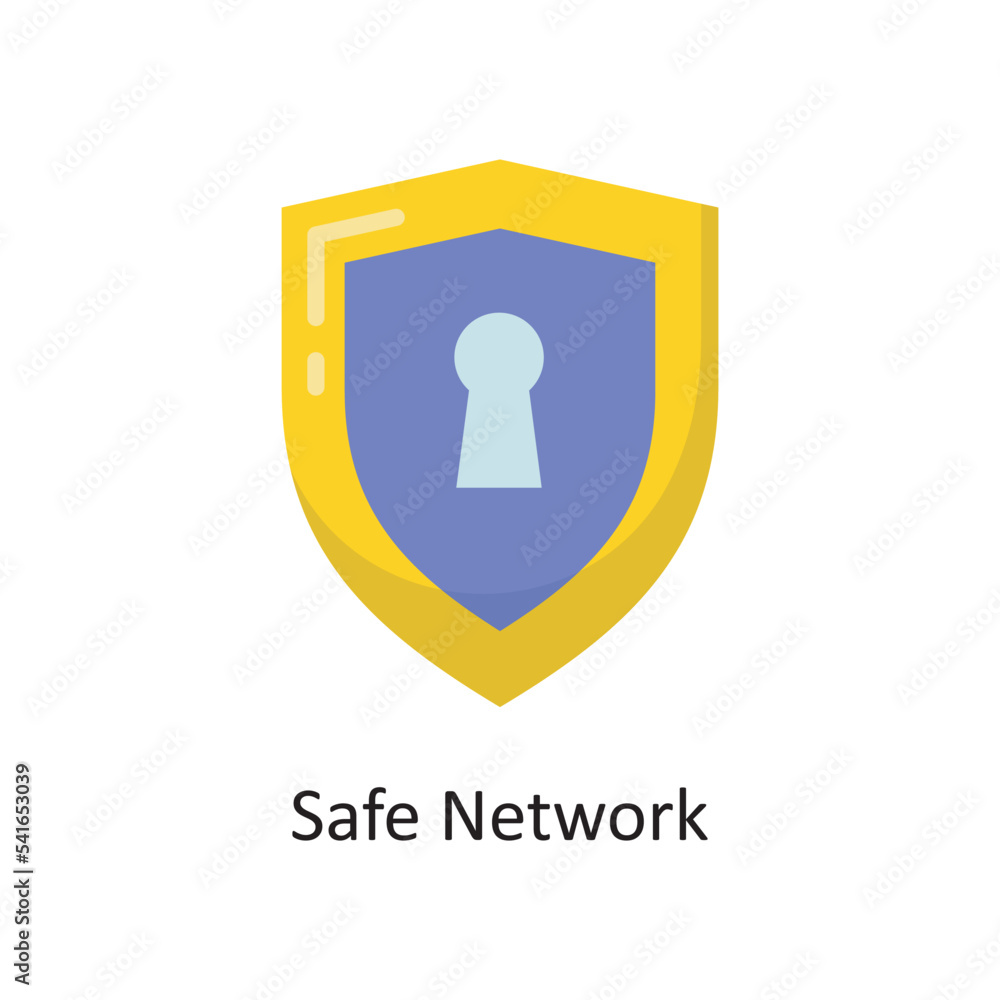 Safe Network Vector  Flat Icon Design illustration. Cloud Computing Symbol on White background EPS 10 File