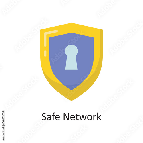 Safe Network Vector  Flat Icon Design illustration. Cloud Computing Symbol on White background EPS 10 File