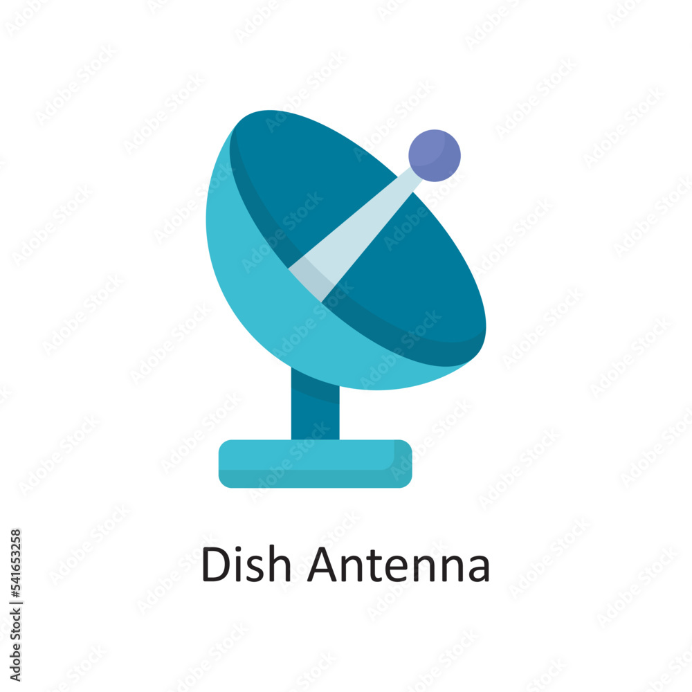 Dish Antenna Vector Flat Icon Design illustration. Cloud Computing Symbol on White background EPS 10 File Dish Antenna Vector Flat Icon Design illustration. Cloud Computing Symbol on White background EPS 10 File