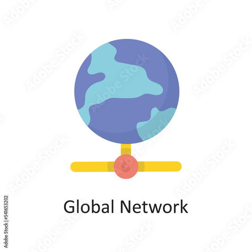 Global Network Vector  Flat Icon Design illustration. Cloud Computing Symbol on White background EPS 10 File
