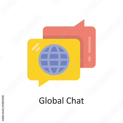 Global Chat Vector  Flat Icon Design illustration. Cloud Computing Symbol on White background EPS 10 File