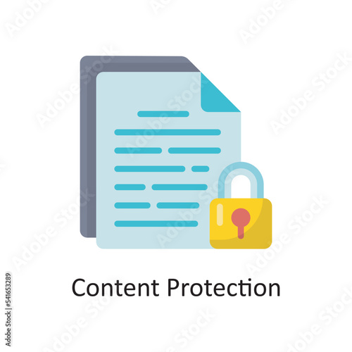 Content Protection Vector  Flat Icon Design illustration. Cloud Computing Symbol on White background EPS 10 File