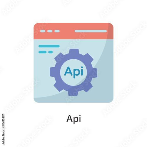 API  Vector  Flat Icon Design illustration. Cloud Computing Symbol on White background EPS 10 File