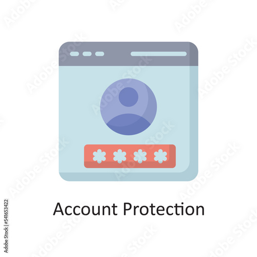 Account Protection Vector  Flat Icon Design illustration. Cloud Computing Symbol on White background EPS 10 File