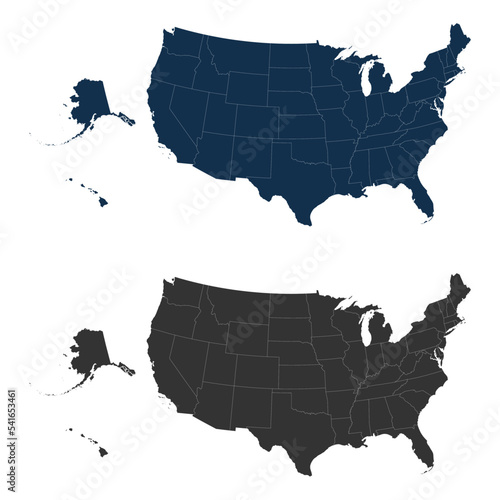 USA Vector Map with all states highlighted 