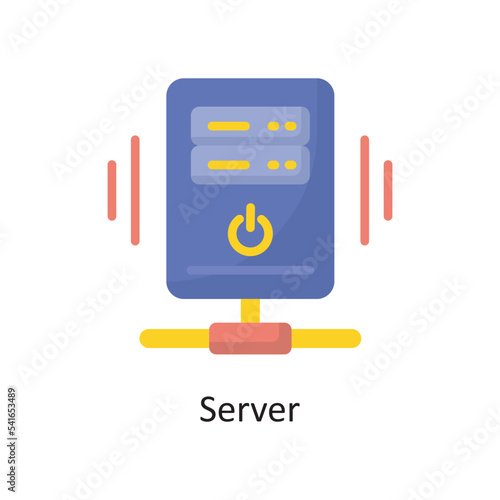Server  Vector  Flat Icon Design illustration. Cloud Computing Symbol on White background EPS 10 File