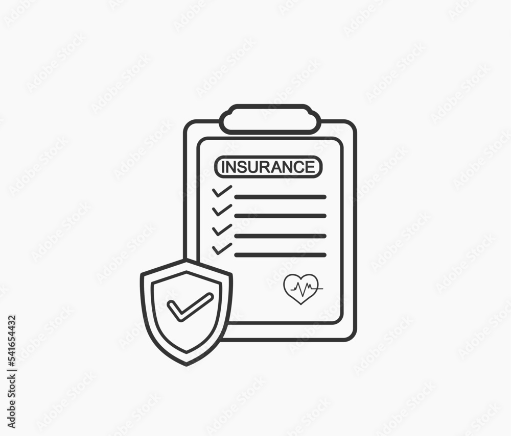 insurance policy line icon insurance policy line icon