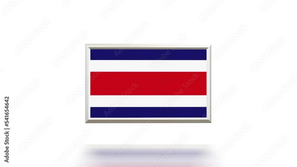 COSTA RICA 3D Flag Rotation Loop
