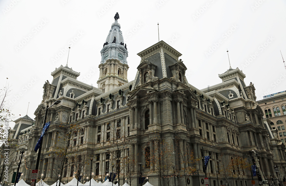 South-west corner of City Hall - Philadelphia South-west corner of City Hall - Philadelphia