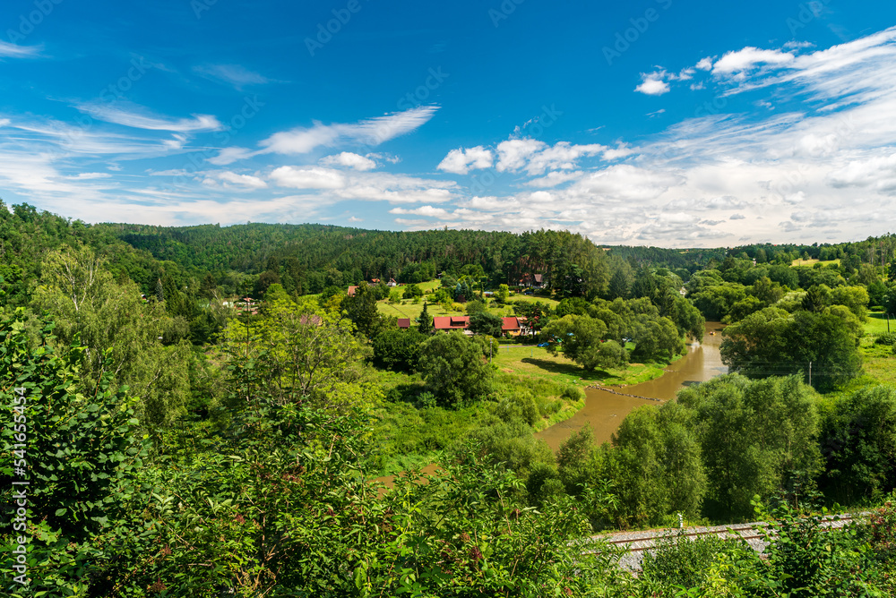 Beautiful landscape of Posazavi region near Sazava town in Czech republic