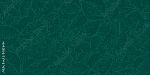 abstract dark green leaf floral pattern vector background illustration