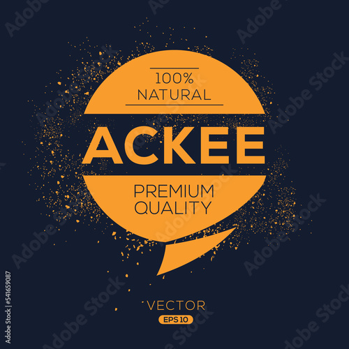 Creative (Ackee), Ackee label, vector illustration. photo