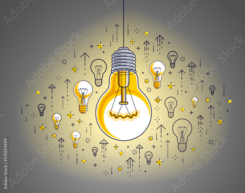 Shining light bulb and set ...