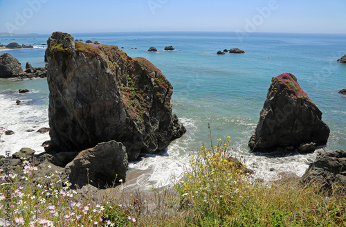 Big rocks on Gleason Beach - California photo