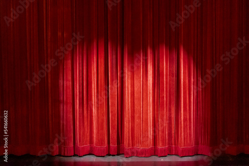 Canvas Print Red custains on a small theater