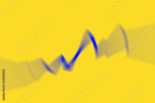 Blue  yellow background. Abstract illustration. Blurred wave in motion.