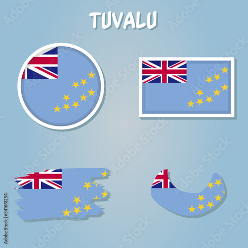 Flag of Tuvalu. Ellice Islands national banner and patriotic symbol.