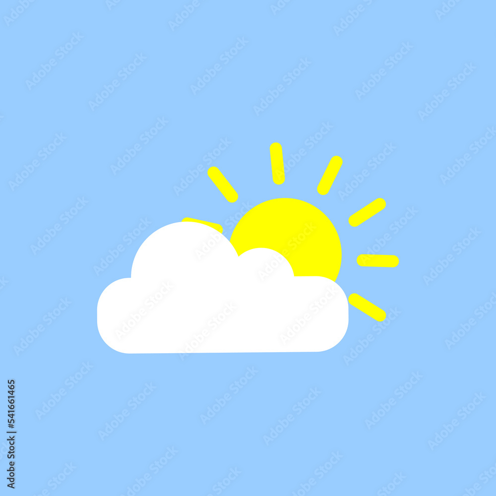 The sun went down behind a cloud on a blue background The sun went down behind a cloud on a blue background