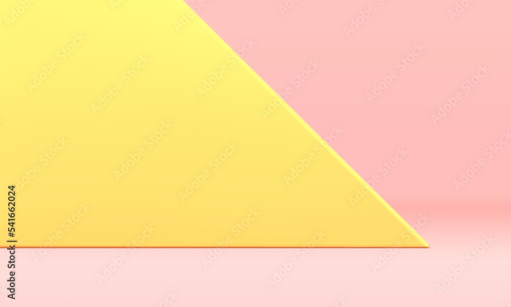 Yellow triangle 3d background showcase geometric form product presentation scene realistic vector Yellow triangle 3d background showcase geometric form product presentation scene realistic vector