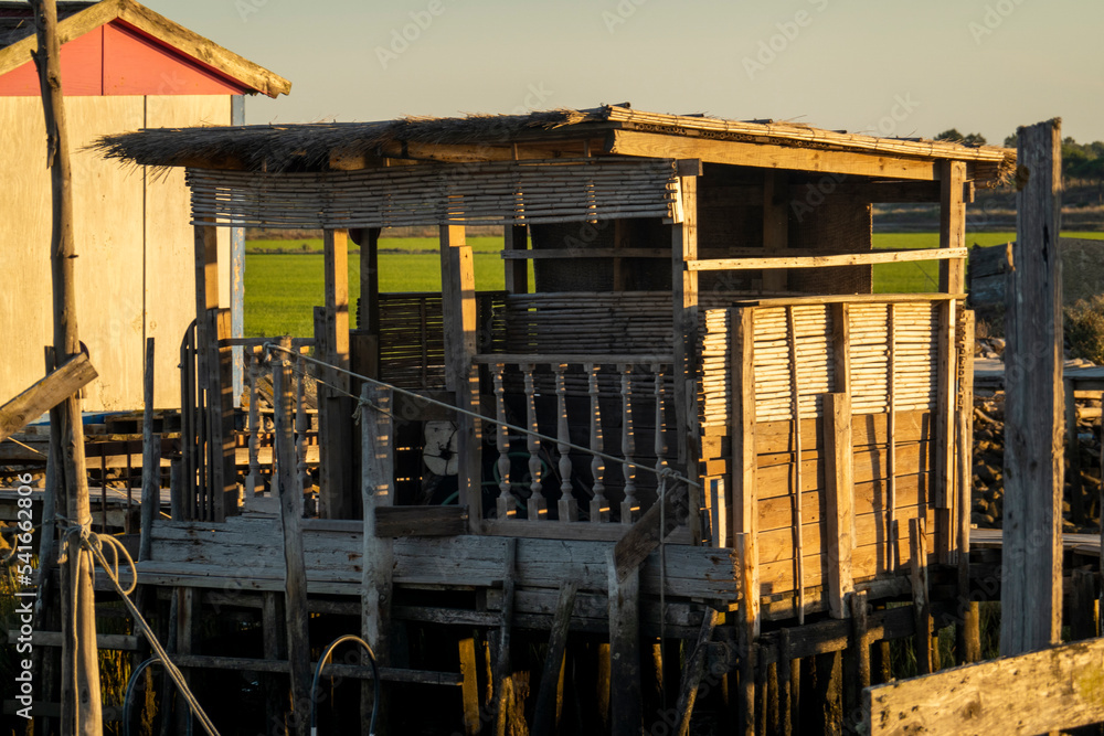 Naklejka premium Old wooden palaphitic docks