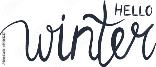 Winter lettering. Vector illustration for cards, posters, flyers, webs and other use.