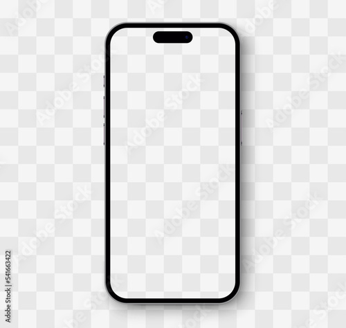 Smartphone mockup set. Mobile phone with shadow realistic vector