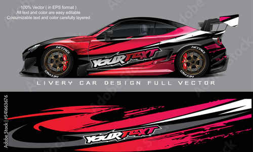 car livery graphic vector. abstract grunge background design for vehicle vinyl wrap and car branding	