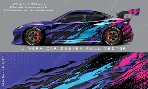 car livery graphic vector. abstract grunge background design for vehicle vinyl wrap and car branding	