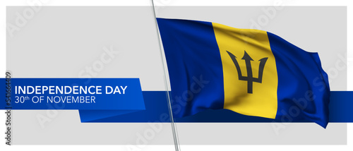 Barbados independence day vector banner, greeting card.