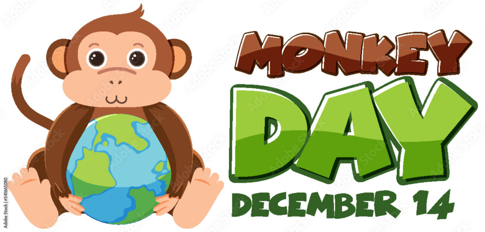 Obraz premium Monkey day text for banner or poster design