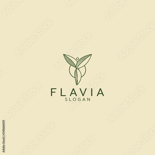 Flavia logo flat icon templet