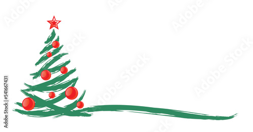 A greeting card with a Christmas tree.