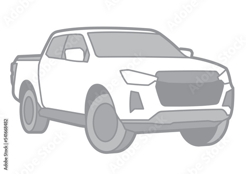 AMERICAN PICKUP TRUCK - VECTOR ILLUSTRATOR ON WHITE BACKGROUND - SPORTCAR_T116 : 541668482