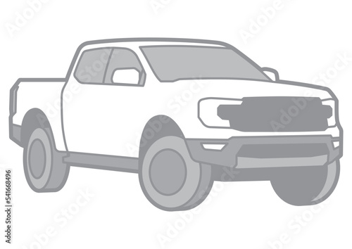AMERICAN PICKUP TRUCK - VECTOR ILLUSTRATOR ON WHITE BACKGROUND - SPORTCAR_T114 : 541668496