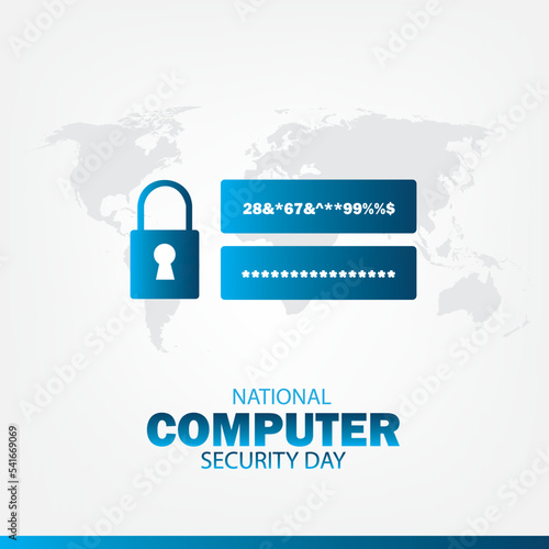 Vector Illustration of National Computer Security Day. Simple and Elegant Design