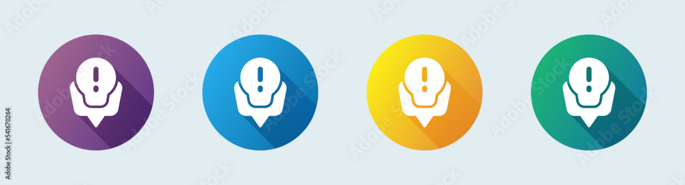 Tip solid icon in flat design style. Solution signs vector illustration.