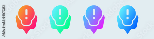 Tip solid icon in gradient colors. Solution signs vector illustration.