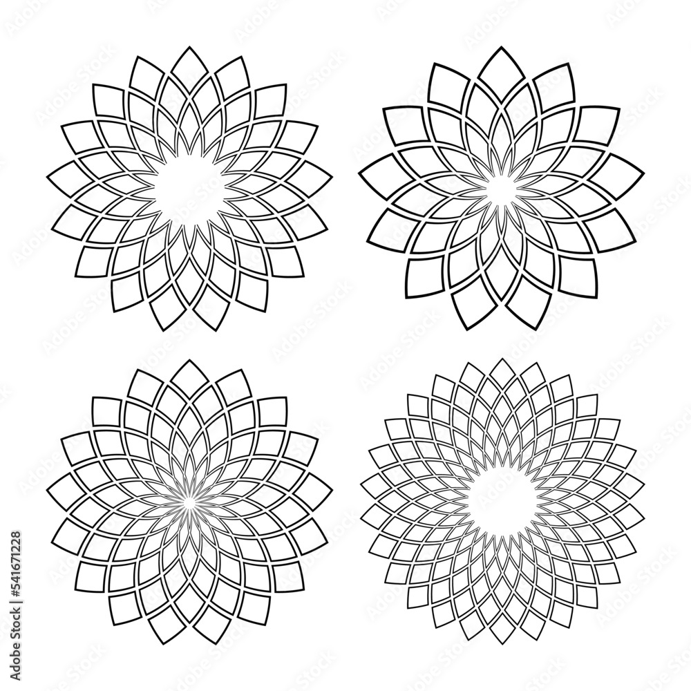 Obraz premium Abstract Geometric Circle Radial Patterns.