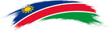 Flag of Namibia in rounded grunge brush stroke.