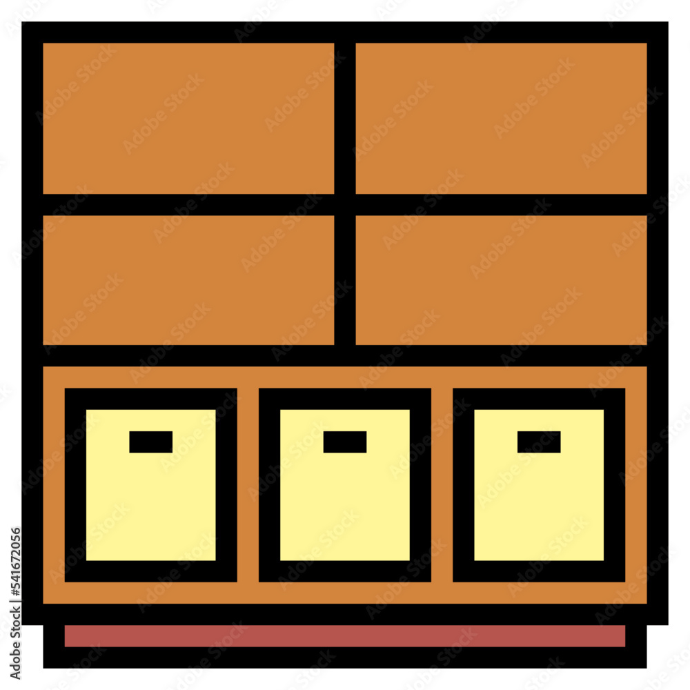 shelving filled outline icon style shelving filled outline icon style